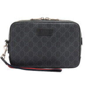 Gucci Black GG Supreme Clutch Bag